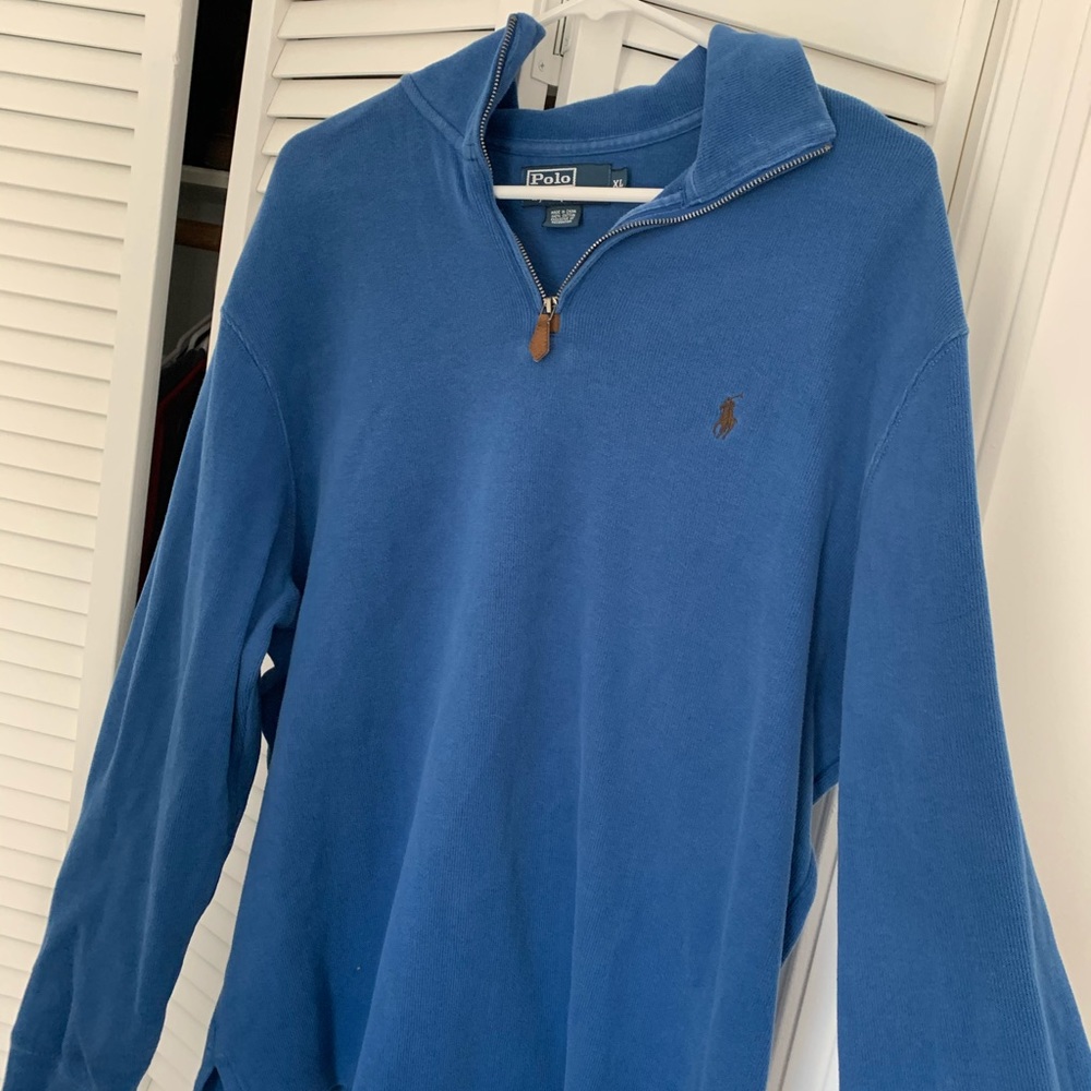 Polo Ralph Lauren Blue Quarterzip Pullover Sweater